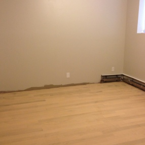 Finally finishing up the hardwood floors in the bedroom.